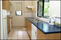 Kitchen facilities at the Grosvenor in Cairns