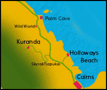 Map Holloway's Beach Cairns Australia