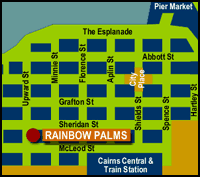 Cairns Accommodation - Rainbow Inn - Location Map